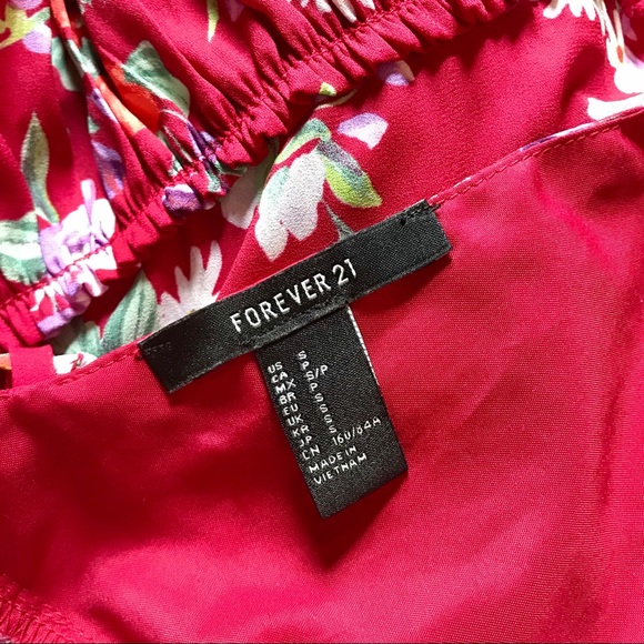 SOLD Forever 21 Red Floral Dress - Picture 3 of 3